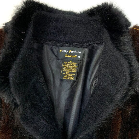 Radzoli by Fully Fashion Mink Fur Accent Angora Rabbit Blend Jacket Sz M - L - Picture 8 of 16